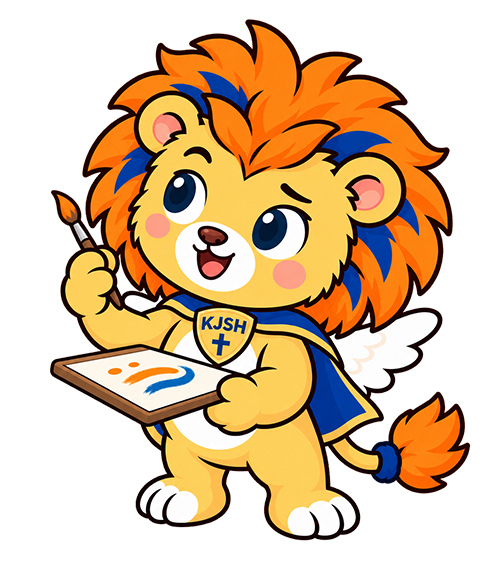 Leo 拿著小畫板與畫筆正在創作