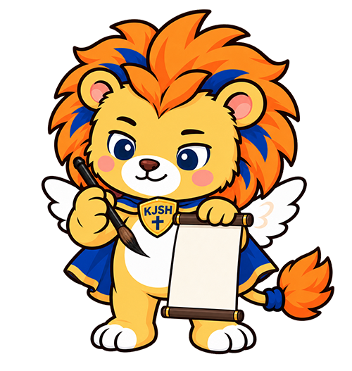 Leo 扶著空白卷軸準備以毛筆書寫